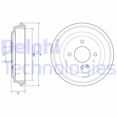 Bild av DELPHI BF633 Tambours de Frein sans bague ABS, roulement roue 245