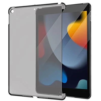 Bild av MoKo Case Fit New iPad 9th Generation 2021/iPad 8th Gen 2020/iPad 7th 2019, Frosted Transparent Slim Hard Plastic Clear Back Cover [Compatible with Official Keyboard] Black