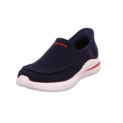 Bild av Skechers herr Delson 3.0 Cabrino Slip On, Marinblå stickad, 42.5 EU