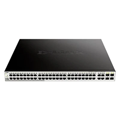Bild av D Link Web Smart DGS 1210 52MP Switch Administrerad 8 x 10/100/1000 (PoE+) + 40 (PoE) 4 SFP skrivbordsmodell, rackmonterbar PoE+ (370 W)
