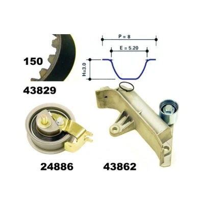 Bild av MAPCO 23830 Kit de distribution 150 avec matériel construction AUDI: A3 3/5 portes, A4 B5 Avant, Berline, VOLKSWAGEN: Golf 4, Bora Berline