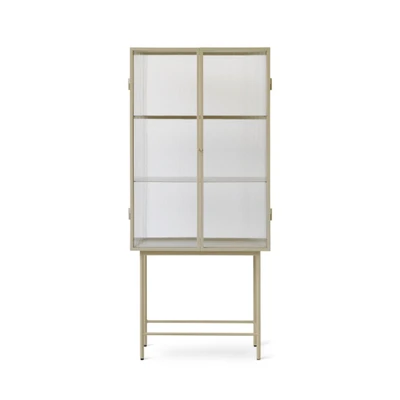 Bild av Ferm Living Haze Vitrine Reeded Glass Skåp Cashmere W70 x H155 D32 cm