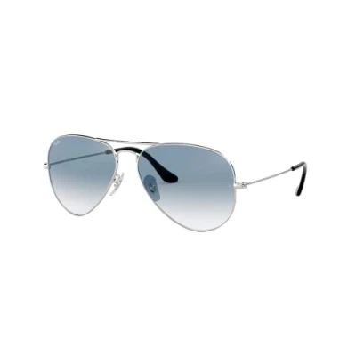 Bild av Ray Ban Aviator Large Unisex Solglasögon silvercoloured/gradient light blue, Storlek: 58, Silver coloured/gradient blue