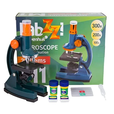 Bild av Levenhuk LabZZ M1 Entry Level Educational Kids Microscope for Science Beginners with Rotatable Stand, STEM Kit, Prepared Samples, and Useful Tools