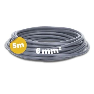 Bild av Kalitec 5 meter H07V K 6 mm² grå ledningskabel I flexibel trådkabel tråd mm 2 fintrådad ledning enkelkabel kabel enkeltrådad för kopplingsskåp omkopplingstråd