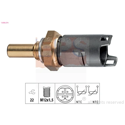 Bild av EPS 1.830.274 Sonde De Température Liquide Refroidissement Made in Italy OE Equivalent BMW: 3 Berline, 5 7, LAND ROVER: Range Rover