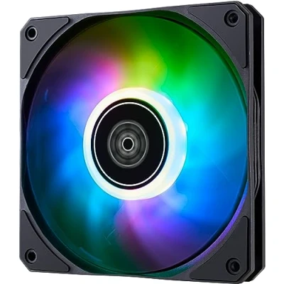 Bild av SilverStone Air Slimmer 120 ARGB, förbättrad prestanda mm tunn fläkt med full räckvidd PWM och ARGB belysningseffekt, SST AS120B