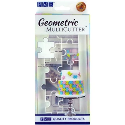 Bild av PME GMC152 geometrisk multiskärare för tårtdesign pussel, medelstorlek, 2,5 cm, vit