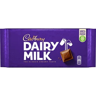 Bild av Cadbury Dairy Milk Choklad krämig mjölkchoklad utsökt godis med söt, fyllig smak Milk, 180 g