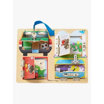 Bild av Melissa &amp; Doug Brett MIT SCHLÖSSERN UND Riegeln Träleksak för barn, Storlek: One Size, Multi coloured