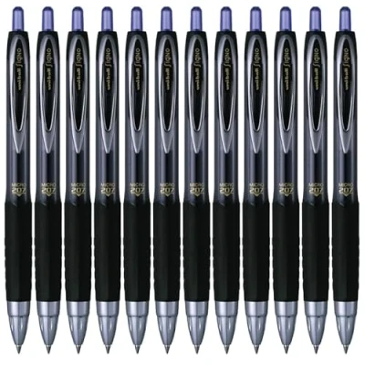 Bild av Uni Ball Rollerball bläck gel skylt UMN 207 MICRO blå 0,5 mm låda 12 st