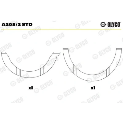 Bild av Distansskiva, vevaxel GLYCO A208/2 STD