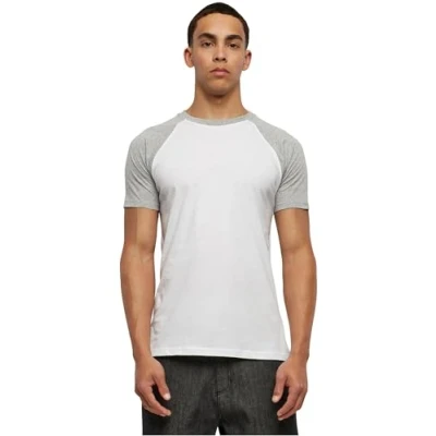 Bild av Urban Classics Raglan Contrast Tshirt med print, Storlek: 4XL, White/ mottled light grey