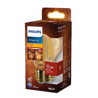 Bild av Philips LED Vintage Classic, Bärnstensfärgad (Amber), A60 Glob, 25W, 1800K, E27, Ej dimbar