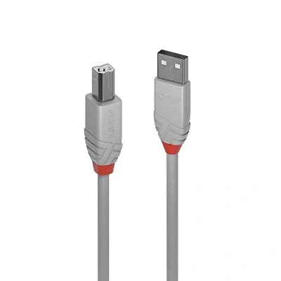 Bild av LINDY 36684 USB 2.0 Typ A till B kabel Anthra Line Grå, 3 m