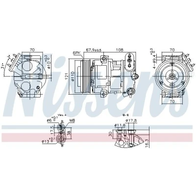 Bild av NISSENS 890663 Compresseur De Climatisation 5SL12C 12V PAG 46 YF R134a, R1234yf OPEL: Corsa E 3/5 portes