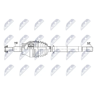 Bild av NTY NPW CH 154 Drivaxel framaxel vänster 657mm