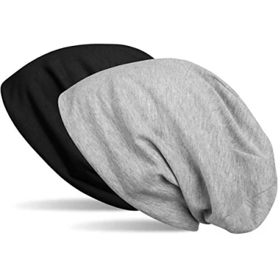 Bild av styleBREAKER Beanie vändbar mössa i enfärgad, slouchmössa, lätt och mjuk, lång mössa, unisex 04024115, Svart / grå melerad, one size