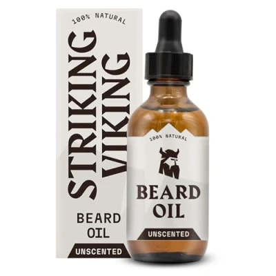 Bild av Striking Viking Skäggolja Conditioner Oparfymerad Helt naturlig organisk formel med argan och jojobaoljor mjukar upp, jämnar ut stärker skäggtillväxt