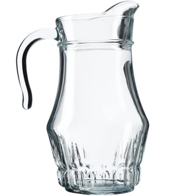 Bild av KADAX kanna 1,5 l, glaskanna, glaskanna av robust glas, vattenkanna med pip och praktiskt handtag, glaskaraff för kalla drycker, juice, mjölk, iste, transparent (Fargo)