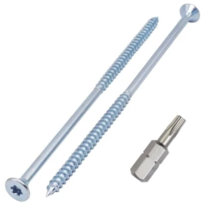 Bild av SKIR&#039;CO (60 st) Förzinkat stål träskruvar 6,0 x 160 mm, Torx försänkta huvudskruvar, spånskivor, delvis gängade