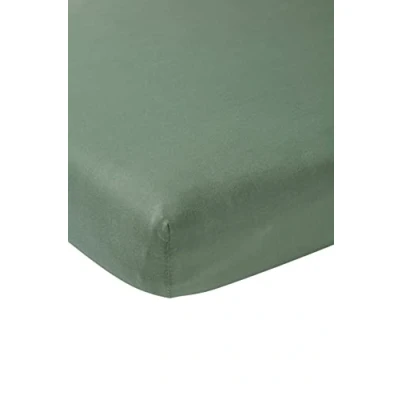 Bild av Meyco Baby Uni underlakan för samsovaren (underlakan med mjuk jerseykvalitet, tillverkat av 100% bomull, perfekt passform tack vare elastiskt band runt om, andas, mått: 50 x 90 cm), skogsgrön