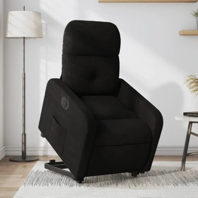 Bild av Elektrisk reclinerfåtölj med uppresningshjälp svart tyg