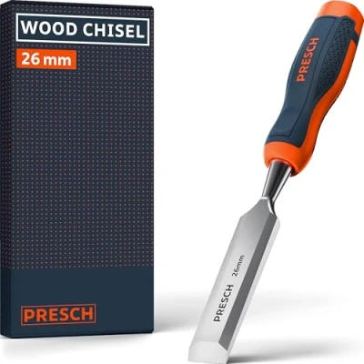 Bild av Presch Trämejsel 26mm Perfekt för omedelbar användning proffs med 25 vinkel Robust metallhätta långvarig Ergonomiskt handtag säkert grepp