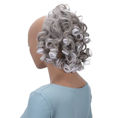 Bild av CAISHA Hårstycke Scrunchie Updo Frisyrer Voluminös Lockigt Bulle Mörkblond Grå Mix G34L
