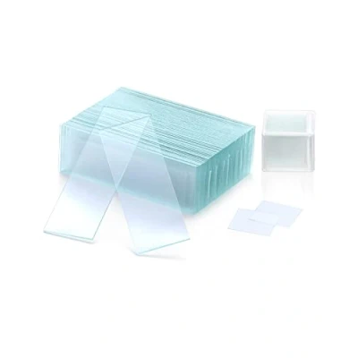 Bild av QWORK® 50 stycken objekthållare 76 x 26 mm och 100 täckglas 18 mm, matt kanter
