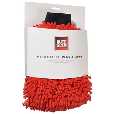 Bild av Autoglym mikrofiber nudeltvätthandske rengöringsvante i speciellt designad för en snabb, remsafri finish på billack och glas, 20,30 x 2,00 cm, röd