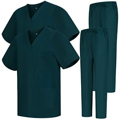 Bild av MISEMIYA Förpackning * 2 st Uniformer unisex skrubb set medicinsk uniform med skrubbtopp och byxor Ref.2 8178, Grå 22, 4XL