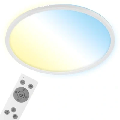 Bild av BRILONER LED taklampa, platt, smart hem, fungerar med Alexa, fjärrkontroll, lampa, vardagsrum, panel, sovrum, halllampa, 42 x 2,5 cm, vit