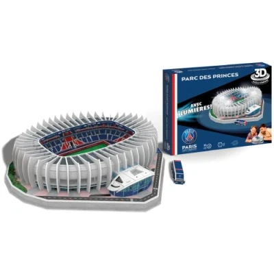 Bild av Megableu Pussel Parc des Princes 3D integrerade lampor Paris Saint Germain Football 111 numrerade bitar att åka ensam eller i familjen Från 7 år, 678326, Stade PSG LED