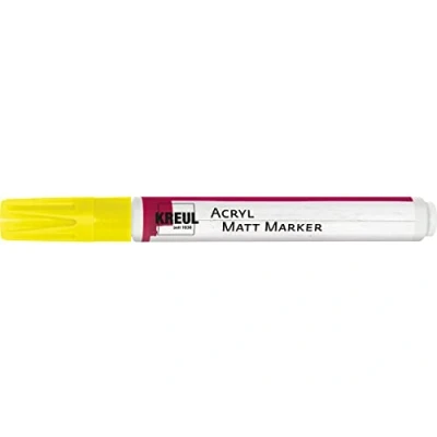 Bild av Kreul 46232 akryl matt märkpenna medium, med rund spets ca 2 4 mm, gul, matta, vattenbaserad akrylfärg, för filigran accenter