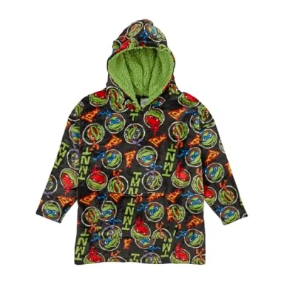 Bild av Teenage Mutant Ninja Turtles huvtröja för barn pojkar överdimensionerad mjuk fleecefilt sherpa huva foder present till en storlek passar alla åldrar 4 10 år Svart, one