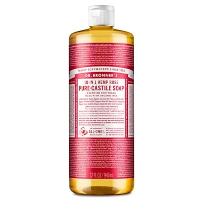Bild av Dr Bronner&#039;s 946 ml ekologisk ros Castile flytande tvål