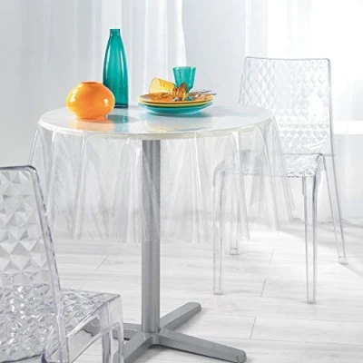 Bild av Douceur d&#039;Intérieur Decor Line 1710465 bordsduk, kristalltryck, PVC, 140 x 240 cm, silverfärgad