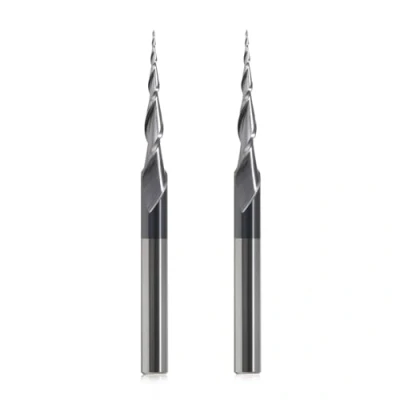 Bild av Trvoxviq kulhuvudfräs konisk fräs för överfräs CNC R0.25, 6 mm axel 2 flöjter skaftfräs HRC55 spiralnotfräs, 0,25 radie snidsbits med AlTiN beläggning 2D och 3D gravyr