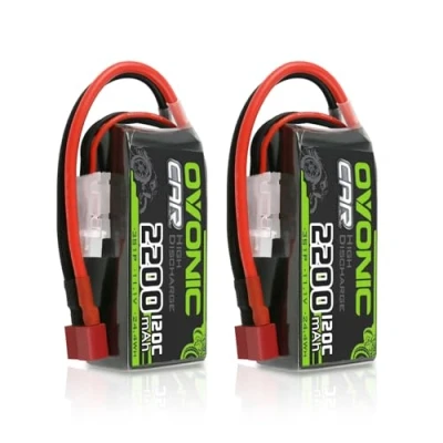 Bild av OVONIC 3s Lipo batteri 11,1 V 120C 2 200 mAh kort paket med deans kontakt för flygplanshelikopter speciellt 1:14 RC bil flygplan (2 pack)