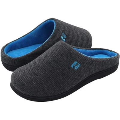 Bild av RockDove Män original tvåfärgad skumfylld toffel, Grå Dark Grey and Blue 43 EU