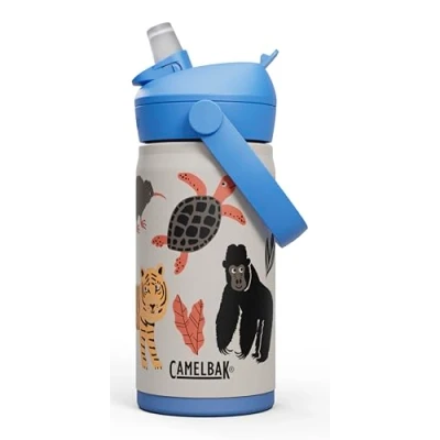 Bild av CamelBak Thrive Flip Straw vattenflaska i rostfritt stål för barn, 355 ml, cykel, hund