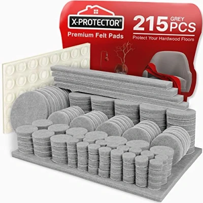 Bild av möbeltass X PROTECTOR Självhäftande set med 215 st.+ 64 st. gummifötter tassar Möbeltassarna Möbeltassar Furniture Felt Pads Skydda dina trägolv!
