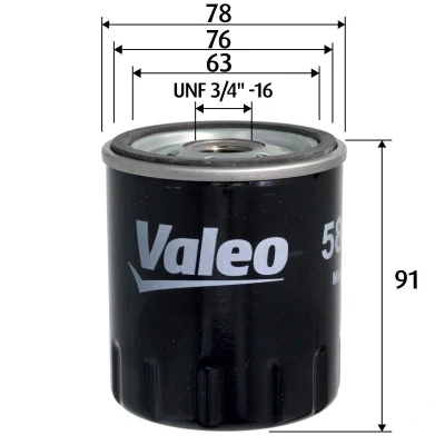 Bild av VALEO 586157 Filtre à huile UNF 3/4&quot; 16 vissé BMW: 3 Berline, 5 Cabriolet