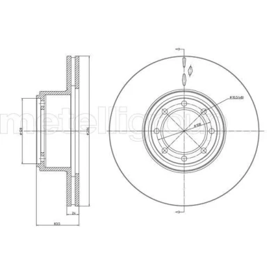 Bild av METELLI Bromsskiva IVECO: DAILY 4 Kasten/Kombi, 294,0mm 24,0mm 8 128,0mm ventilerad 23 1040C 2996033,7188210 Bromsskivor