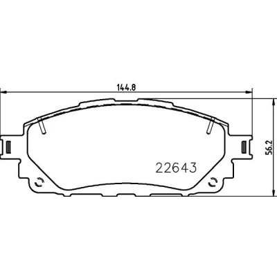 Bild av HELLA 8DB 355 032 961 Jeu de plaquettes frein non préparé pour indicateur d&#039;usure avec accessoires TOYOTA: Hilux VIII Pick up
