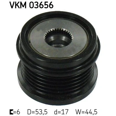 Bild av SKF VKM 03656 Poulie d&#039;Alternateur 44,5 FORD: S Max Mk1, Galaxy Mk2 MPV, MONDEO 4 Turnier, VOLVO: V60 I, V50, S60 II