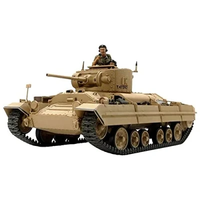 Bild av Tamiya 35352 British Infantry Tank MK.III Valentine MK.II/IV 1/35 1:35 Mk. II, originaltrogen kopia, plastbyggsats, hantverk, modellbyggsats, montering, omålad, beige, medium