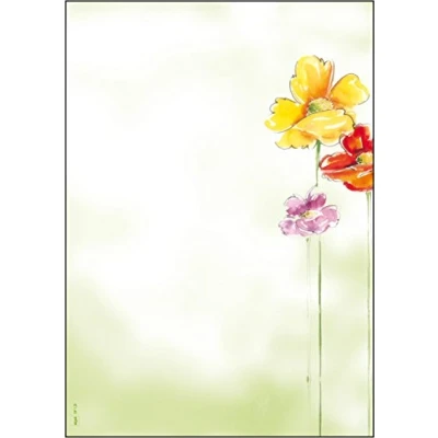 Bild av Sigel DP123 skrivpapper &quot;Spring Flowers&quot;, A4, 90 gsm, 50 ark