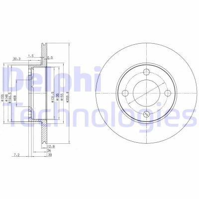 Bild av Bromsskiva DELPHI BG2215